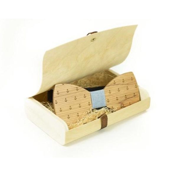 Gorgeous Wood Bowtie Modgoo Anker blue - Picture 4 of 6